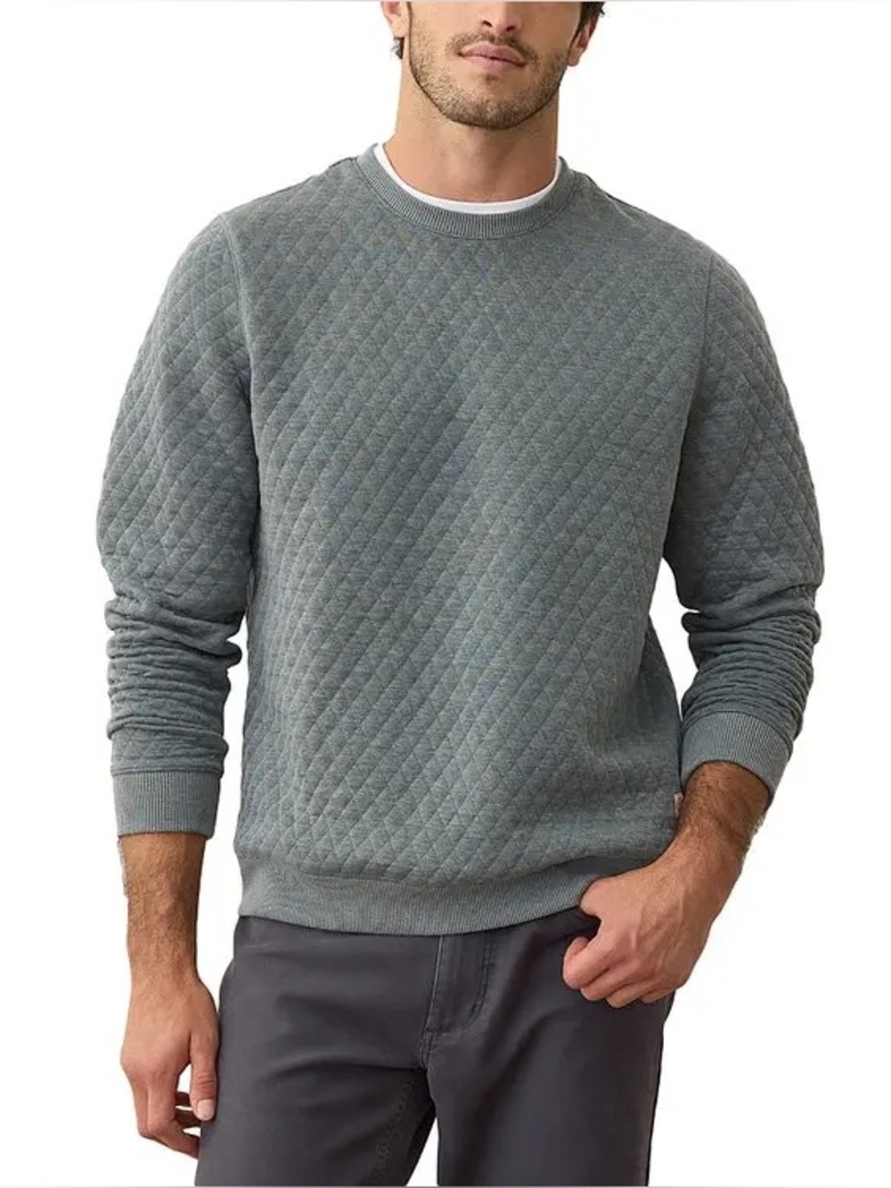 Marine Layer Corbet Quilted Sweatshirt in Green
